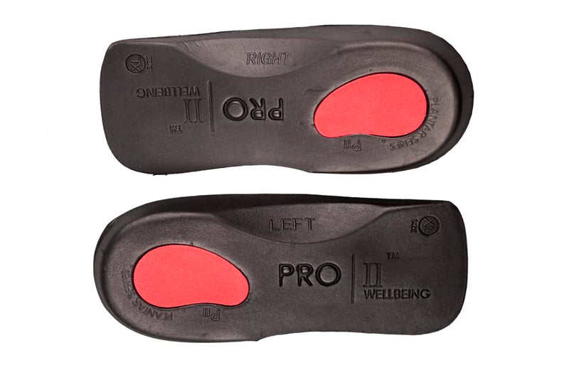 PRO 11 WELLBEING 1 Pair of Slim Fit 3/4 Orthotic Insoles with Heel Pad for Plantar Fasciitis (9/10.5 UK, Black) 9/10.5 UK - BeesActive Australia