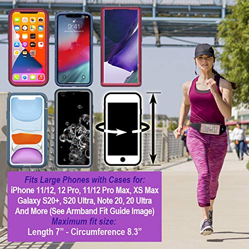 [AUSTRALIA] - Tune Belt Running Waist Pack for iPhone 11/12 Pro Max, XS Max, Galaxy S10+ S20 Plus, S20 Ultra, Note 20, Water Resistant Workout Pouch fits Large Phones With OtterBox/Large Case [Black] 