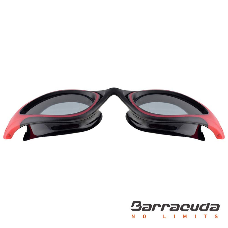 [AUSTRALIA] - Barracuda Swim Goggle AQUATEC - Curved Lenses, Anti-Fog UV Protection, One-Piece Frame Soft Gaskets, Easy Adjusting Comfortable Leak Proof Fashion for Adults Men Women #35125 Black/Smoke 