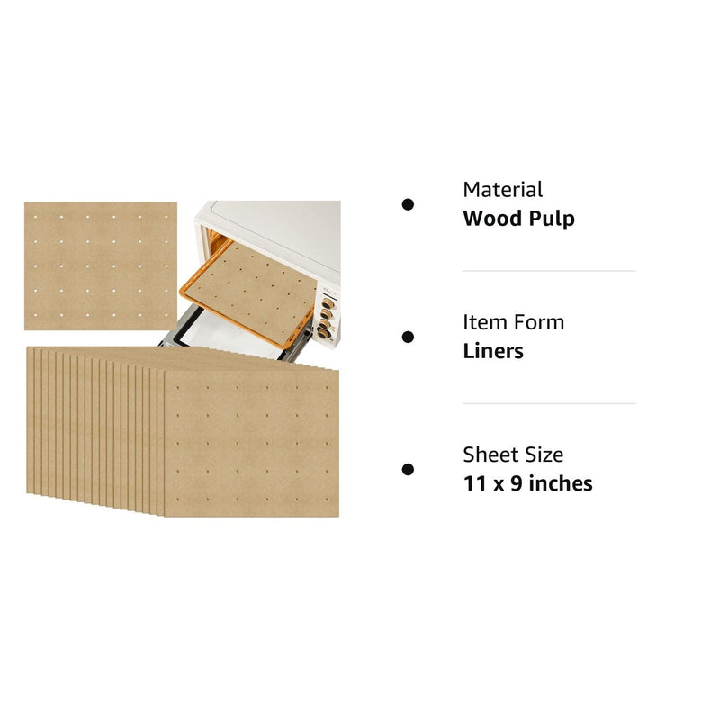 100 PCS Unbleached Parchment Paper, Perforated Square Liners for Cuisinart, Breville, Black and Decker Air Fryer, Toaster Ovens, 11 x 9 inch C - BeesActive Australia