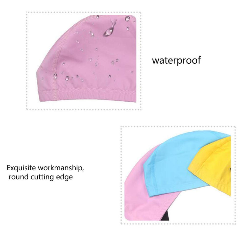 Flyusa FZBNSRKO Candy Color Waterproof High Elastic Lycra Swim Caps with PU Coat PU Swimming Cap for Men and Women Long Hair White - BeesActive Australia