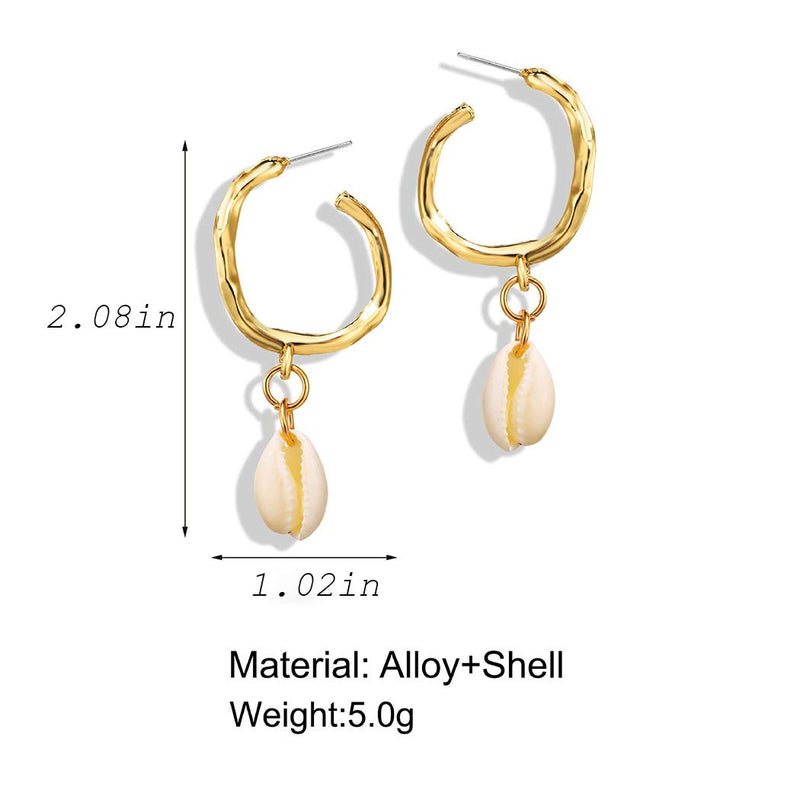 Ajacry Boho Seashell Earrings Gold Circle Ear Earrinngs Ear Pendants Accessories Jewelry for Women and Girls - BeesActive Australia