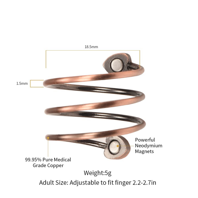 EnerMagiX Magnetic Copper Rings for Men Women, Pure Copper Magnetic Rings with Four Strong Magnets,Adjustable Copper Rings - BeesActive Australia