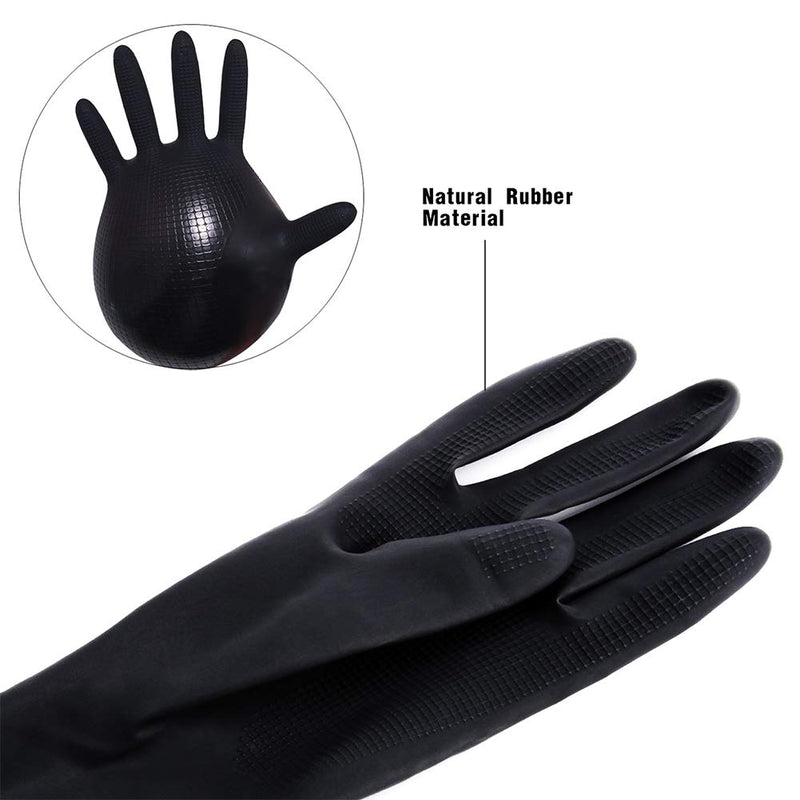 Hair Dye Gloves, Black Reusable Rubber Gloves, Professional Hair Coloring Accessories for Hair Salon Hair Dyeing,2Pcs - BeesActive Australia