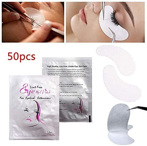 Eye Gel Pads - 50 Pairs of Eyelash Lash Extension Under Eye Gel Pads Lint Eye Patches with Smooth Front Side and Collagen Back Side - BeesActive Australia