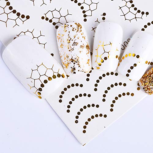 Mori Elves 30 Sheets Nail Art Stickers Water Transfer Nail Decals Gold & Silver Mixed Pattern Metallic Nail Stickers Animals Butterfly Lace Moon Star Art Design Nail Decorations - BeesActive Australia