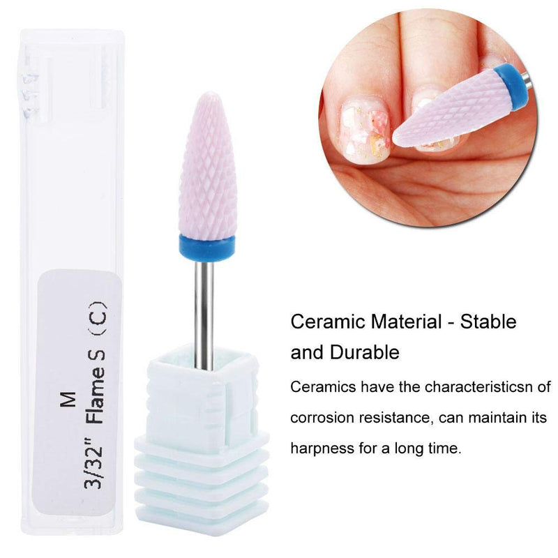 Ceramic Nail Drill Bits - Professional Manicure Pedicure Nail Art Tool,Less Dust Acrylic Nail File Drill Bit for Nail Polishing - Best Ceramic Cylinder Shape Grinding Head(22ST) 22ST - BeesActive Australia