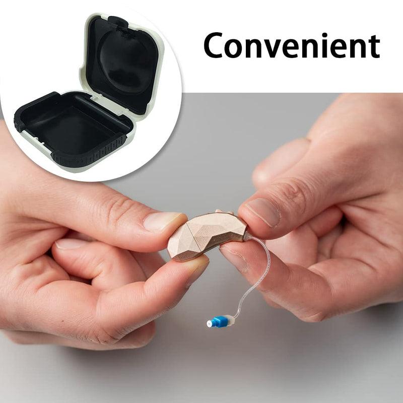 Hearing Aid Hard Case Portable Hearing Aid Box Waterproof Hearing Aid Protector for Hearing Aids Protective, black - BeesActive Australia