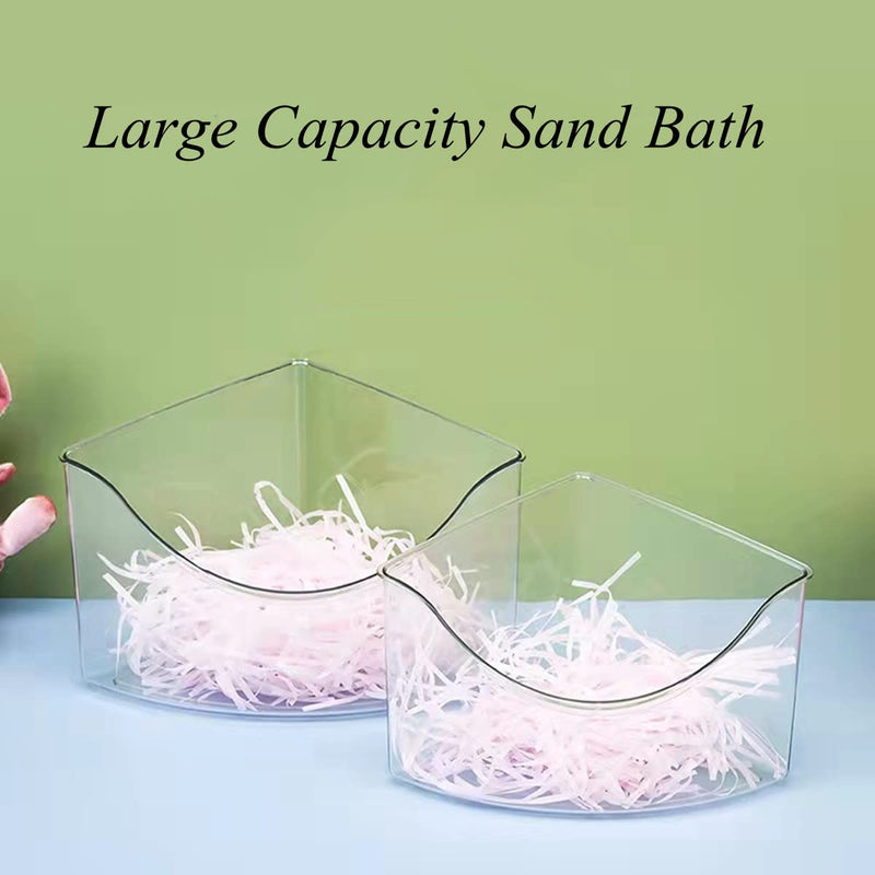 ACEDIVA Hamster Sand Bath-Clear Critters' Shower Toilet-Cooling Bed Sand Container Bathtub for Mice Hedgehog Squirrel Hamster Guinea Pigs and Other Small Animals 7.5*5.3*4inch Triangle - BeesActive Australia