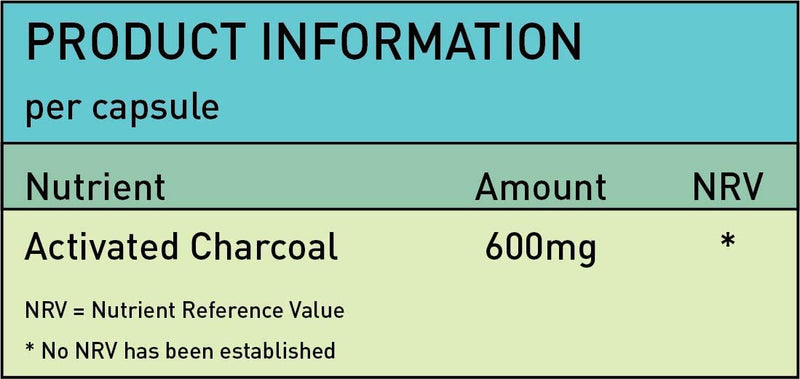 Pure Organic Activated Charcoal 600mg Capsules , Reduce Flatulence, Gas & Bloating-Detox | 90 Capsules - BeesActive Australia