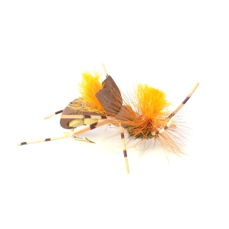 The Fly Fishing Place Basics Collection - Foam Hoppers Dry Fly Assortment - 10 Dry Fishing Grasshopper Flies - 5 Patterns - Hook Size 10 - BeesActive Australia