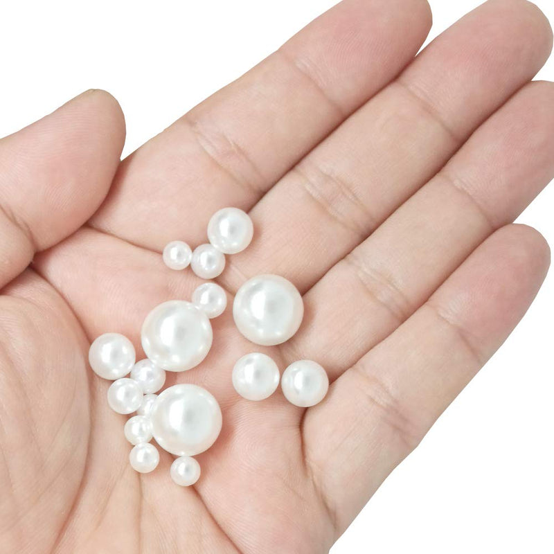 Lifestyle-cat 4 Size 330pcs Assorted Pearls Beads No Holes White Pearls Beads 5mm, 6mm, 8mm, 12mm Pearls for Vase Filler, Table Scatter, Wedding, Birthday Party, Home Decoration - BeesActive Australia