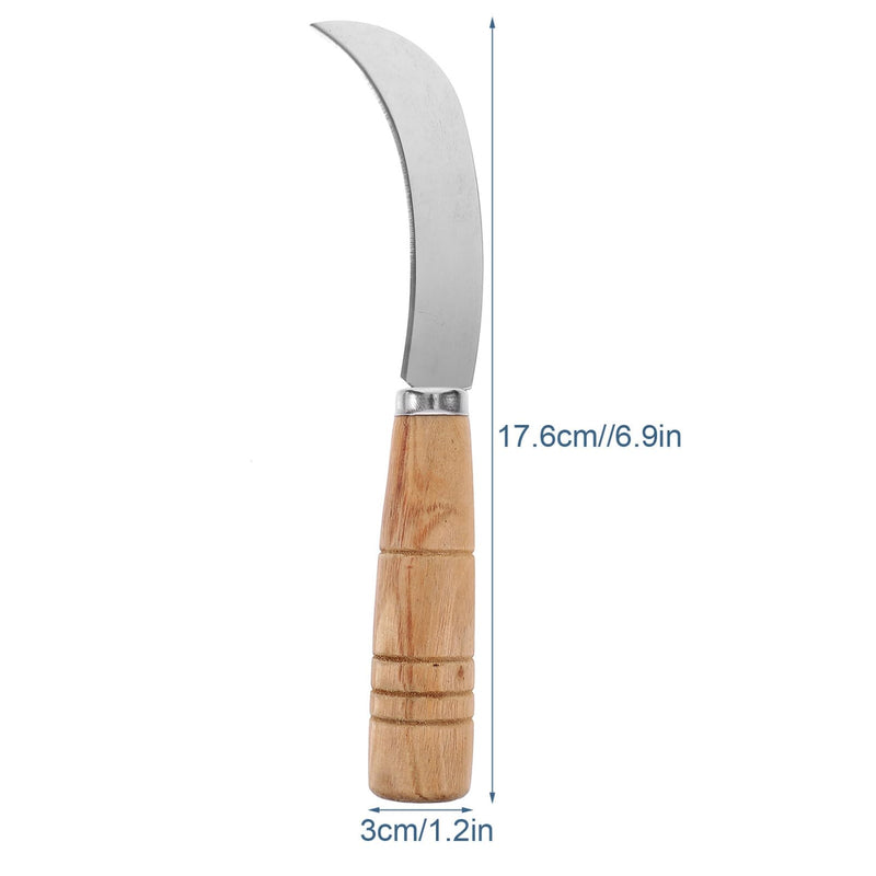 Abaodam sod cutter sickle japanese knife grass saw pruning - Stainless Steel Multifunctional Wooden Handle Fruit Pineapple Banana Knife Cutter Sickle for Restaurant Home - BeesActive Australia