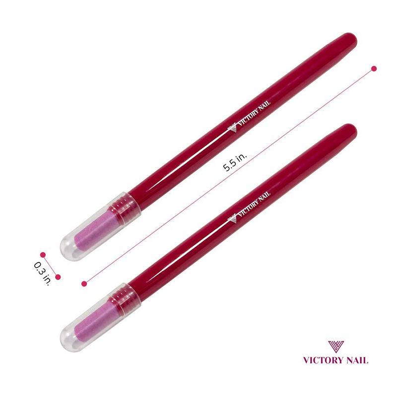 VICTORY NAIL 5PCS Victory Ceramic Stone Pink Pusher Cuticle Remover Stick Stone Sanding Nail File - BeesActive Australia