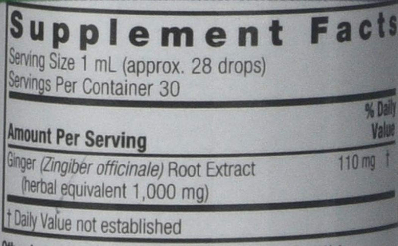 Nature's Answer - Ginger Root - 30ml - Natural Herbal Extract - Supports Digestive Health - for Soothing Upset Stomach & Nausea - BeesActive Australia