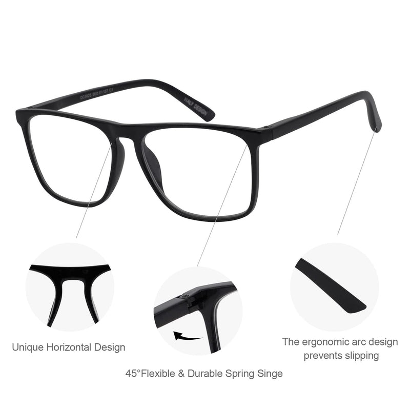 OCCI CHIARI Large Reading Glasses for Men, Mens Fashion Reader Square Frame 0 1.0 1.25 1.50 1.75 2.00 2.25 2.50 2.75 3.00 3.50... A-black 0.0 x - BeesActive Australia