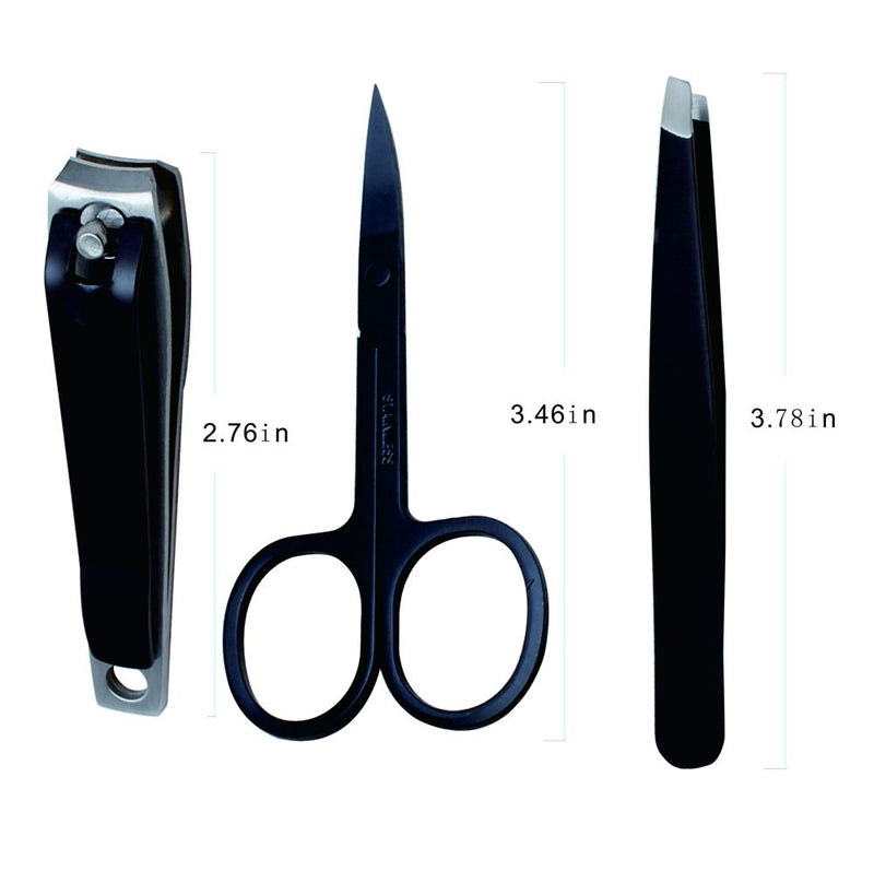 3 pcs Premium Nail Clippers Set, Fingernail and Toenail Clipper Cutter for Men and Women, Manicure with Slanted Tip Tweezers, Eyebrow Scissors, Stainless Steel Sharp Eyebrow Tool Kit - BeesActive Australia