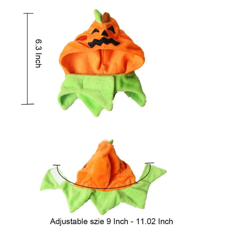 ANIAC Pet Halloween Costume Cat Pumpkin Hat with Scarf Puppy Warm Cap Bunny Head Accessiores and Neckwear for Cats Orange - BeesActive Australia