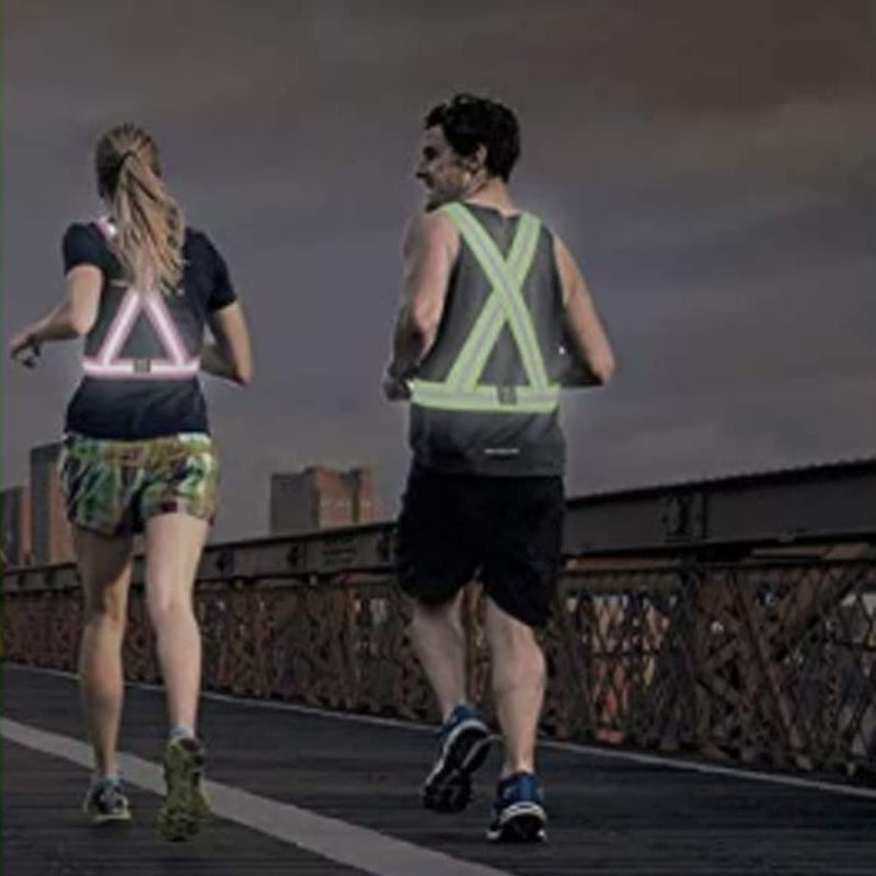 Reflective Vest Gear Unisex Warning Vests Adjustable Laser Safety Band for Night Running Cycling Jogging Walking - BeesActive Australia