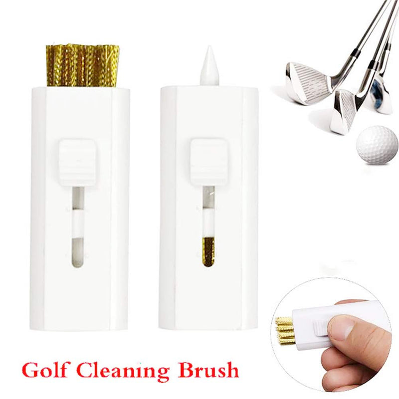4-Pack Pocket Retractable Golf Club Cleaning Brush Tool - Wire Brush Club Groove Double Side Cleaner, Ideal Gift Sharing with Golfing Friends - BeesActive Australia