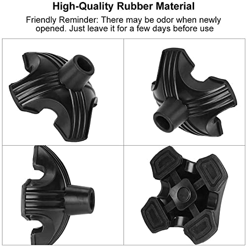 supregear 2-Pack Cane Tip - Self Standing Heavy Duty Quad Rubber Replacement for Walking Cane (19mm) - Stable Four Point Non-Slip Cane Tip for Folding Cane Walking Stick Cane Accessory Cane Foot Pad Black - BeesActive Australia