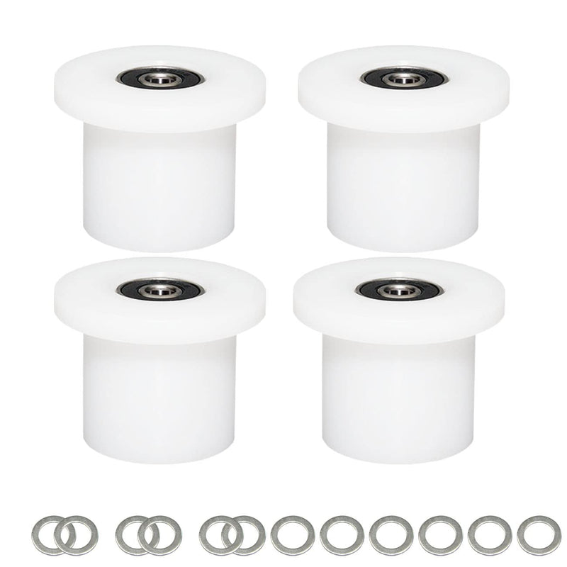Total Gym Wheels/Rollers Replacement Set of 4 Machined Wheels/Rollers for Models XL, XLS and Some 3000 XL,All FIT, Made from Solid Engineering Plastic- (White) - BeesActive Australia