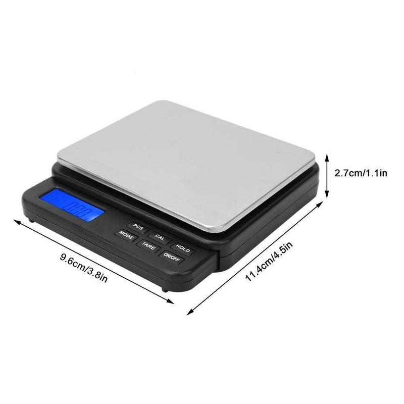 Weighing Scale 1000g/0.01g High Precision Digital Mini Scale,Kitchen Scale Electric Scale,for kitchens, laboratories,etc(Black) - BeesActive Australia