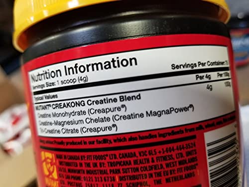 MUTANT CREAKONG, Creatine Supplement and Workout Boost Absorption Accelerator with No Fillers, 300g (0.66 lb) - BeesActive Australia