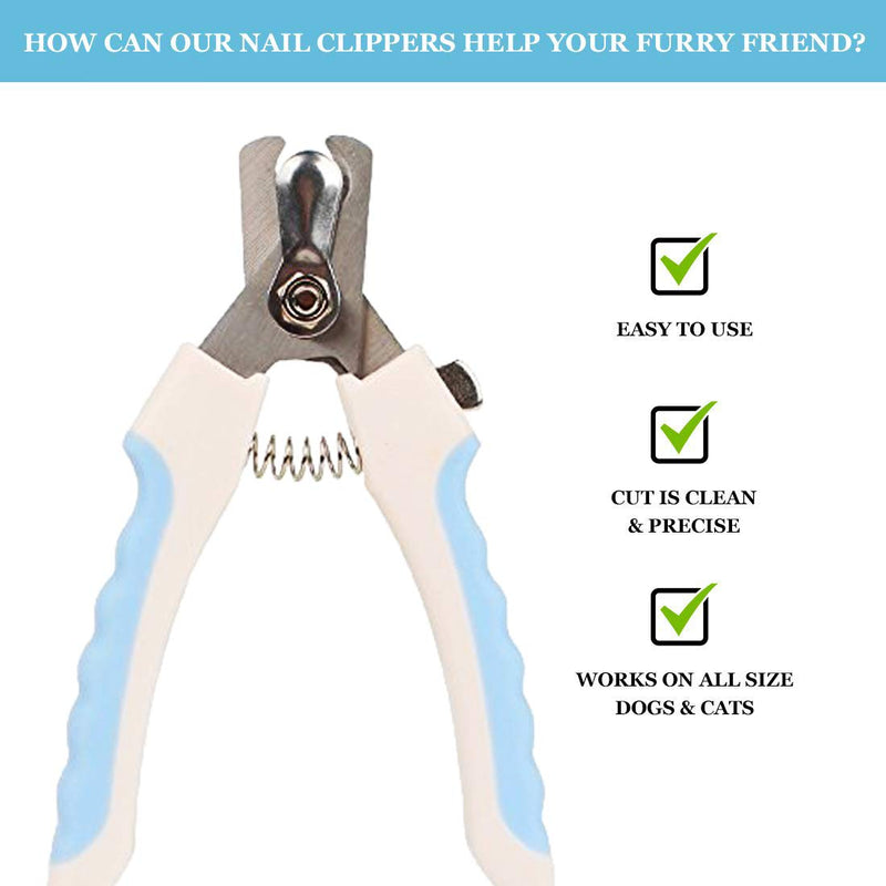 SunGrow Dog Nail Clipper and File Set, With Clipper and File, Razor Sharp Blade with Safety Switch, Blue and White, 1 Set per Pack - BeesActive Australia