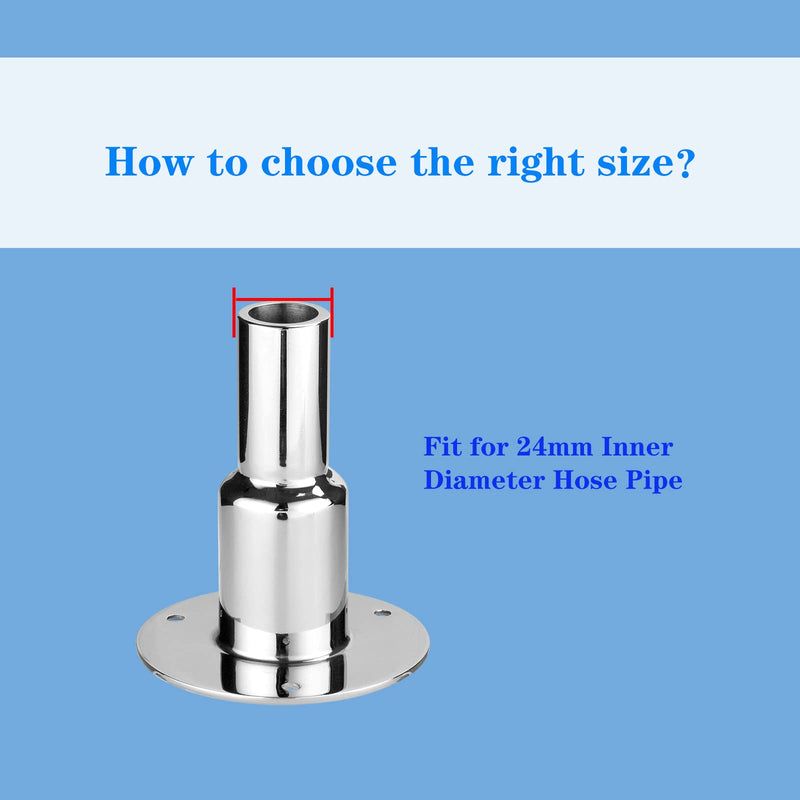 TINGZHIGO Straight Thru Hull Exhaust Fitting, Fit for 24mm Inner Diameter Hose Pipe, 316 Stainless Steel, with Bolts and Nuts?Straight? - BeesActive Australia