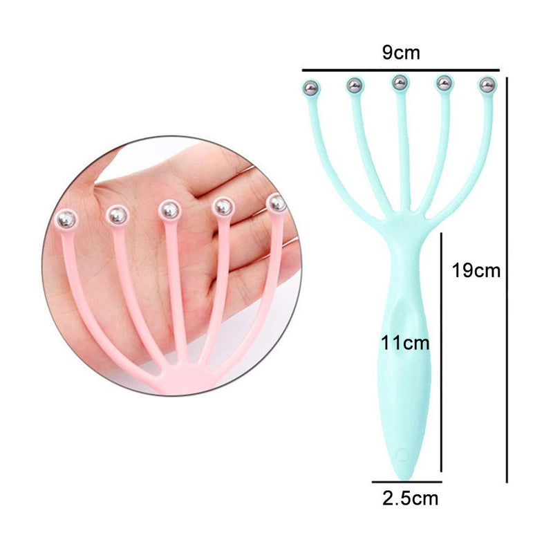 MINGZE 4 Pieces Scalp Massager Head Scratcher, Head Scalp Headache Stress Relief Stimulates Blood Circulation, Handheld Relaxation, 2 Pieces Scalp Scratcher and 2 Pieces Roller Ball Claw Massager - BeesActive Australia