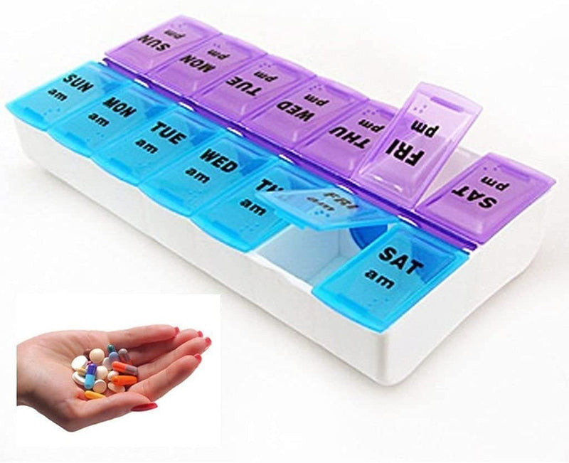 Heavy Duty 7 Day Pill Box Vitamin Medicine Tablet Dispenser Organiser Weekly Storage Case for PM AM - BeesActive Australia