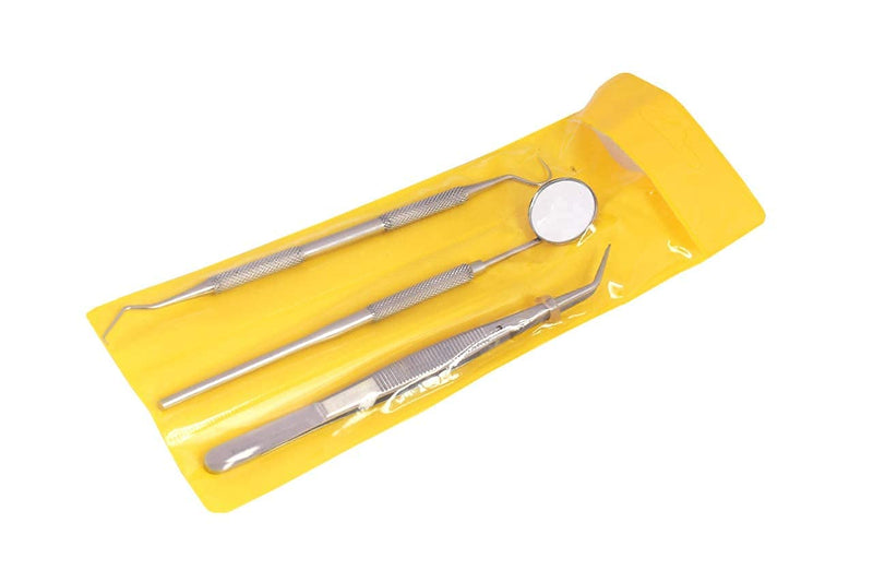 Dentaplex 3 Pcs Oral Dental Care Kit for Teeth Cleaning Whitening Plaque Calculus Removal Tartar Remover Tools Tooth Picks Dentist Mirror Tweezers - BeesActive Australia
