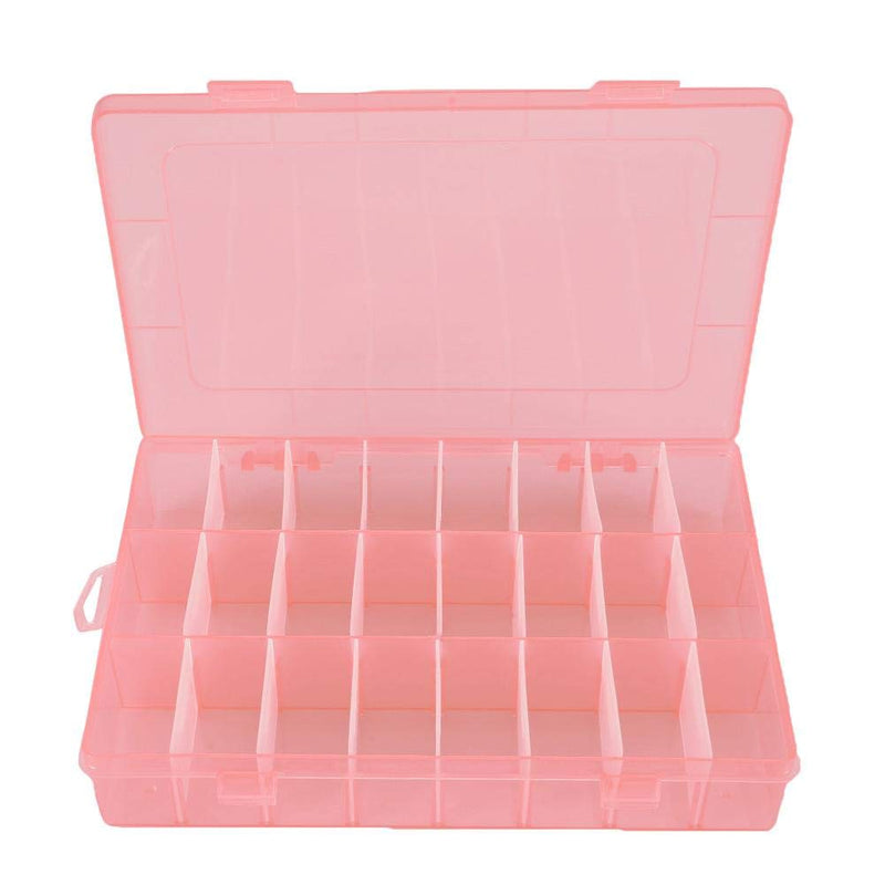 Jewelry Box Organizer Storage, 24 Grids Adjustable Jewelry Box, Plastic Detachable Beads Earrings Storage Case Jewelry Divider Container Jewelry Organizer Case(Orange) Orange - BeesActive Australia