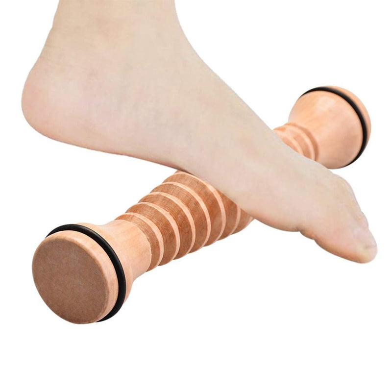 Exceart Wooden Foot Roller Massager Plantar Fasciitis Relief Wood Cellulite Muscle Foot Back Leg Massager Roller Acupressure Point Roller - BeesActive Australia