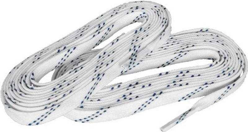 [AUSTRALIA] - Elite Hockey PRO-S700 Waxed Molded Tip Hockey Skate Laces White with Navy 120 Inches (One Pair) 