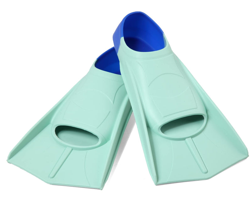 Fanwill Kids Swim Fins, Swim Training Fins for Snorkeling Swimming Diving, Floating Fins Comfortable Swim Flippers for Child Green&Blue Medium - BeesActive Australia