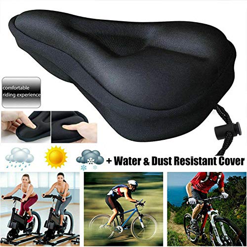 FGLO Mountain Bike Cushion Cover, Non-Slip Comfortable Soft Bicycle Saddle seat Cover, Fitness Bike Saddle seat Cover, Men's, Women's Sports car Cushion Cover black - BeesActive Australia
