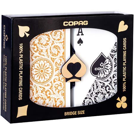 [AUSTRALIA] - Copag Bridge Size Regular Index 1546 Playing Cards (Black Gold Setup) 