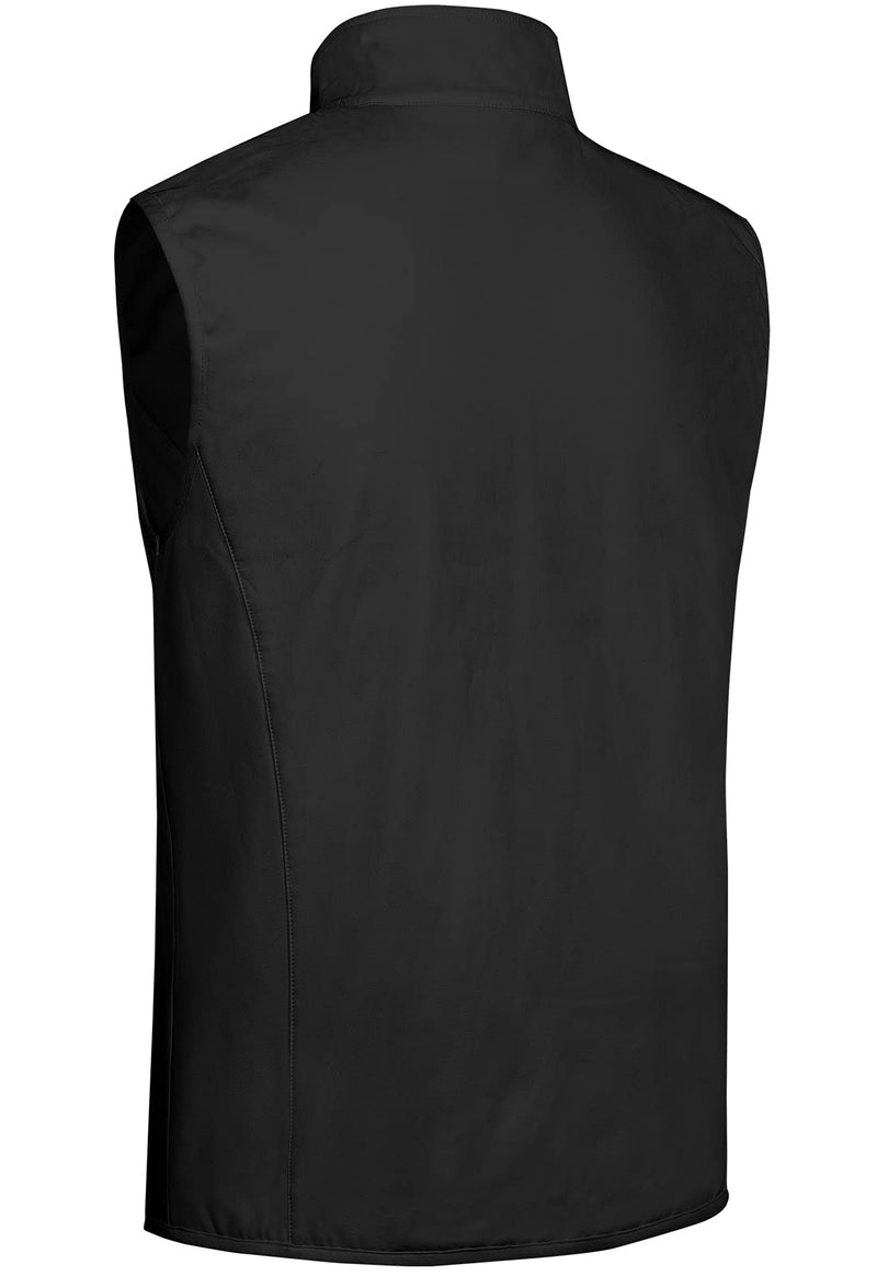 Fit Space Men's Lightweight Vest Softshell Sleeveless Windproof Jacket with Zipper Pcoket Cycling Travel Hiking Running Golf Black Small - BeesActive Australia