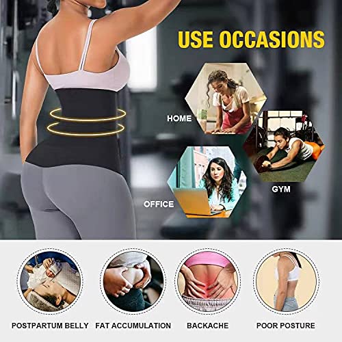 Snatch Me Up Wrap Bandage | Adjust your Snatch Waist Trimmer Tummy Sweat Wraps Belt for Women| Belly Body Shaper Compression Wrap | Gym Accessories Black - BeesActive Australia