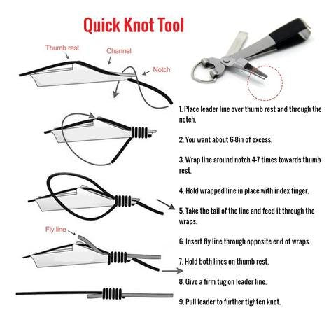 noble sports Fly Fishing Clippers Tie Fast Nail Knotter Tying Tool with Retractable Clip Fish Line Nipper Snips Cutter Kit - BeesActive Australia