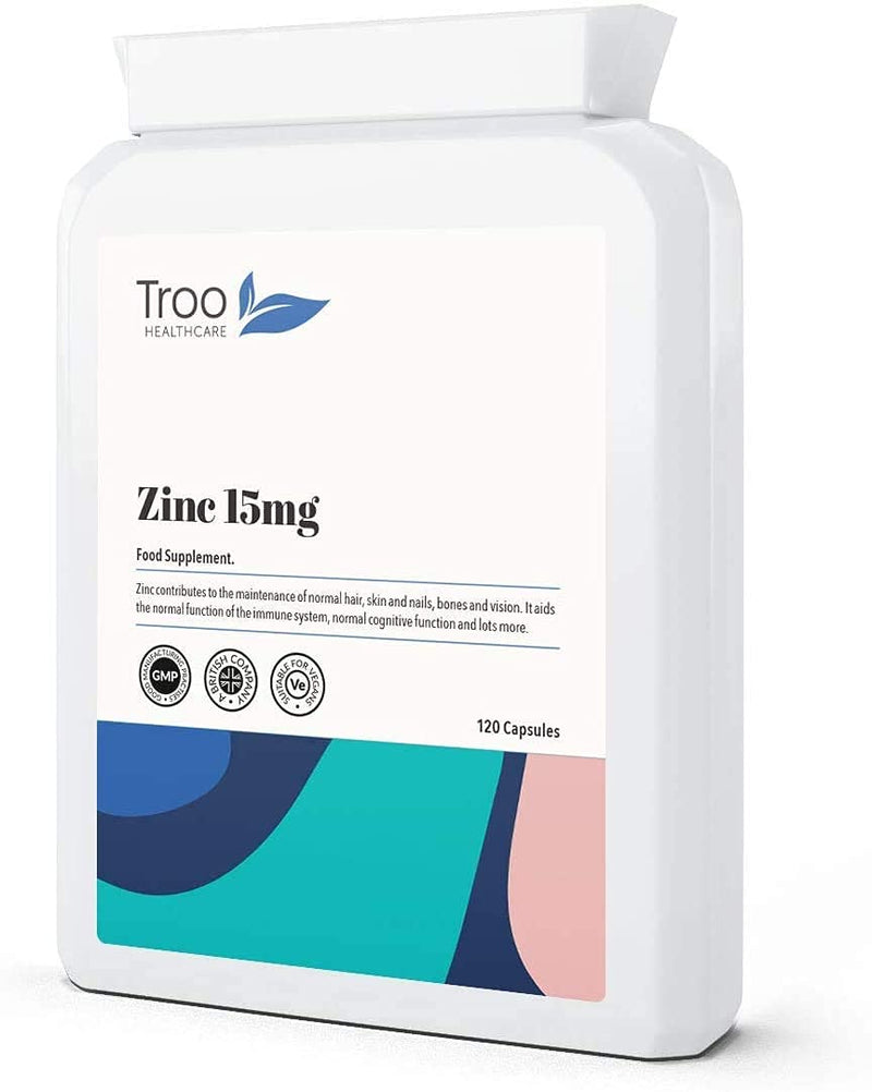 Zinc 15mg 120 Capsules - Essential Mineral Supplement for Immune System Support and Skin, Hair & Nail Care - BeesActive Australia