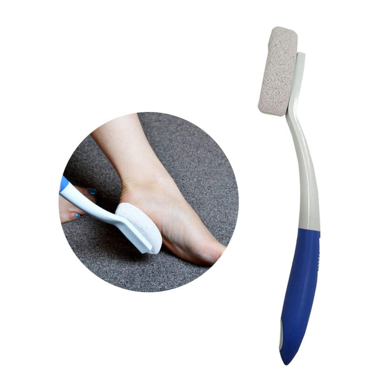 Healifty Pumice Stone Lava Pedicure Tools Long Handle Hard Skin Remover for Hands Foot File Exfoliation (Blue) - BeesActive Australia