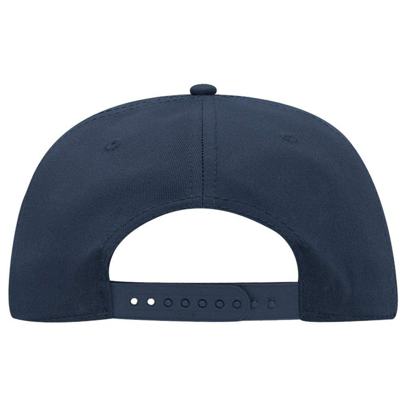 OTTO SNAP Cotton Twill Round Flat Visor 6 Panel Pro Style Snapback Hat One Size Navy - BeesActive Australia