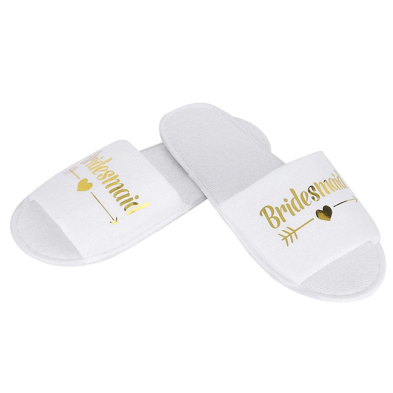 wosume 【𝐌𝐚𝐫𝐫𝒚 𝐂𝐡𝐫𝐢𝐬𝐭𝐦𝐚𝐬 𝐋𝐨𝒘𝐞𝐬𝐭 𝐏𝐫𝐢𝐜𝐞】 Slippers Disposable, 5 Pair Letters Print Disposable Slippers for Hotel Wedding Party Shooting Props(Bridesmaid) Bridesmaid - BeesActive Australia