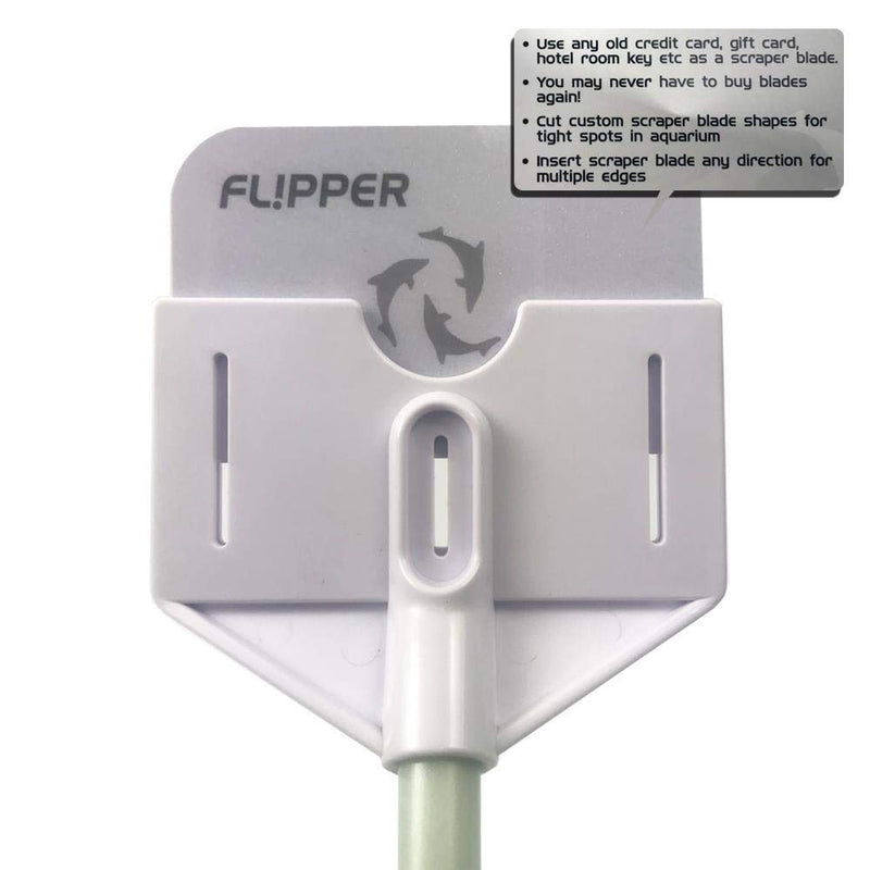 FL!PPER Flipper Platinum Aquarium Hand Scraper Tool – Glass and Acrylic Fish Tank Cleaner – Aquarium Glass Cleaner Uses Credit Card or Hotel Key – Aquarium Glass Scraper with Serrated Blade 28" - BeesActive Australia