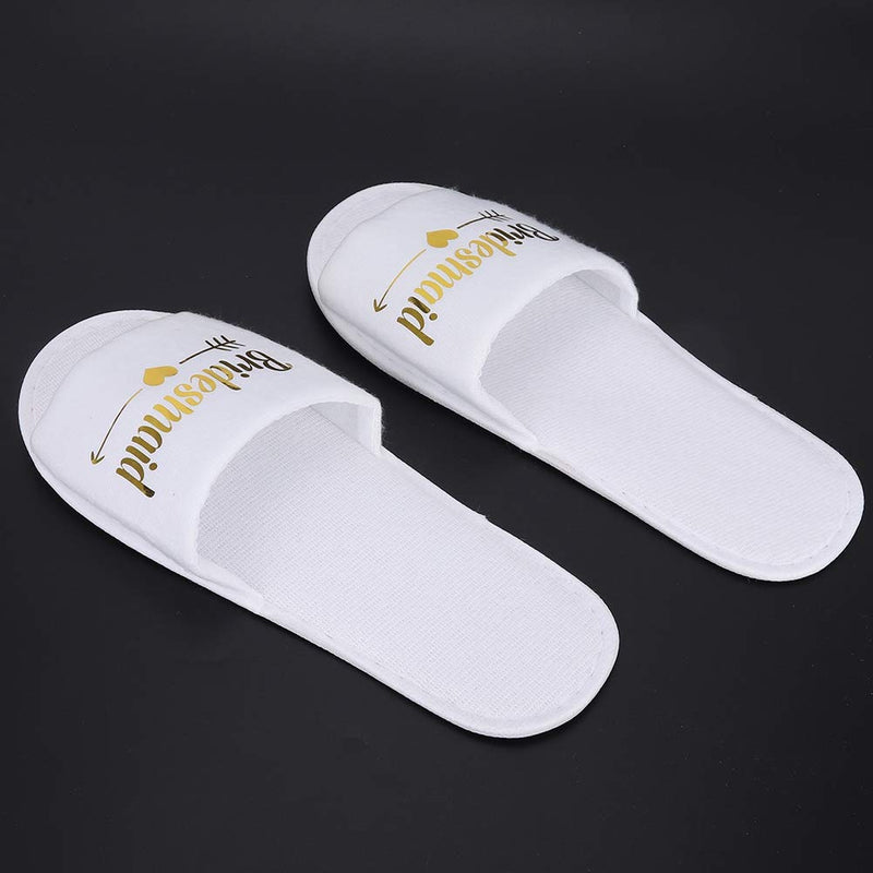 wosume 【𝐌𝐚𝐫𝐫𝒚 𝐂𝐡𝐫𝐢𝐬𝐭𝐦𝐚𝐬 𝐋𝐨𝒘𝐞𝐬𝐭 𝐏𝐫𝐢𝐜𝐞】 Slippers Disposable, 5 Pair Letters Print Disposable Slippers for Hotel Wedding Party Shooting Props(Bridesmaid) Bridesmaid - BeesActive Australia