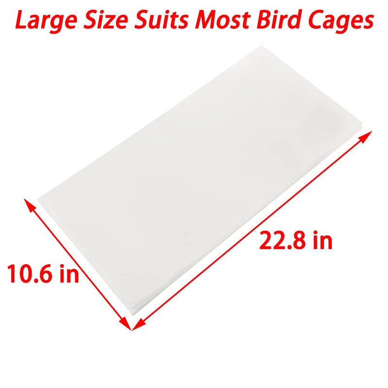 DQITJ 100 Pcs Large Size Bird Cage Liner Papers, Non-Woven Bird Cage Liners, Precut Absorbent Pet Cages Cushion (22.8 inch x 10.6 inch) - BeesActive Australia