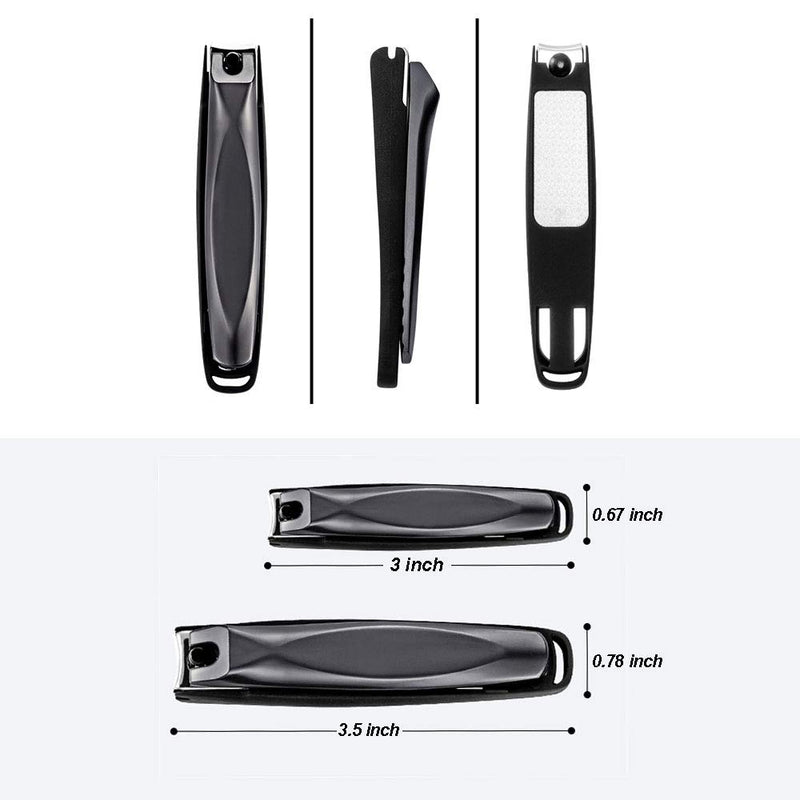 Nail Clipper Set with Catcher-Sharp Curved Edge Design-Stainless Steel Fingernail & Toenail Clipper for Men and Women, No Splash Nail Trimmer with Nail File - BeesActive Australia
